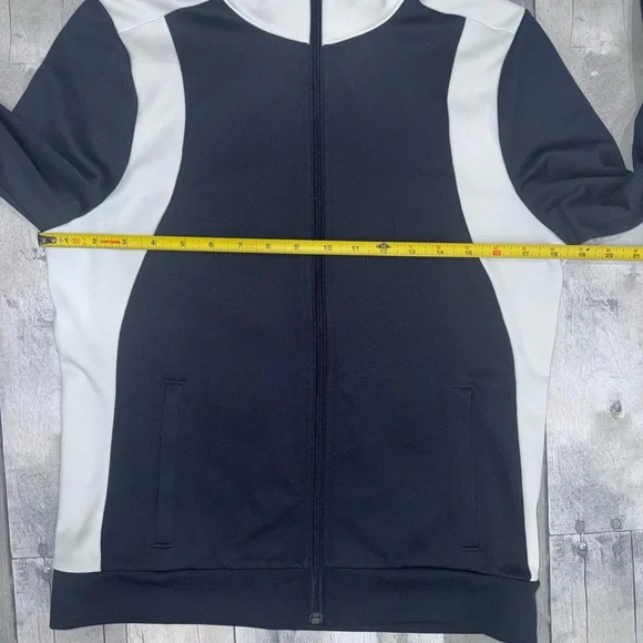 Tori Birch Tori Sport Colorblock Navy & White Track Jacket Sz. Medium - Picture 8 of 12